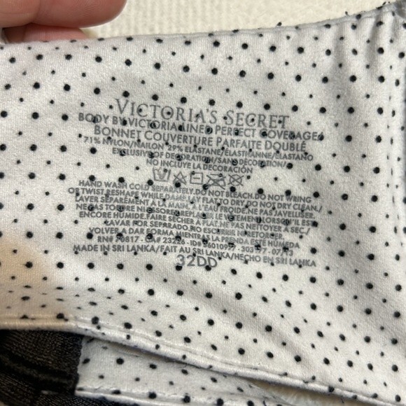 VICTORIA'S SECRET Body by Victoria Perfect Coverage 32DD White Black Polka Dot - Picture 6 of 8